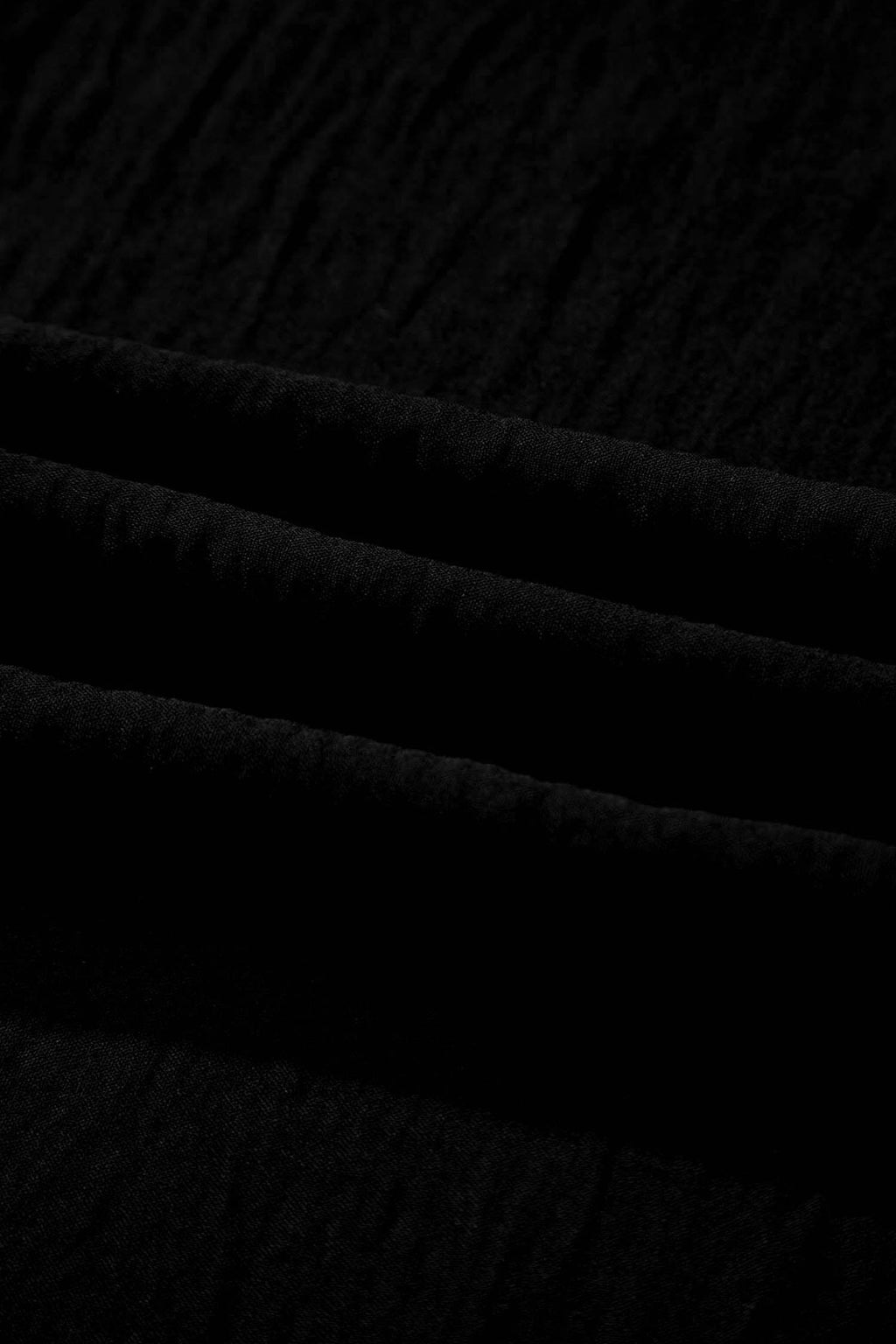 Color black Solid Color Textured Crossed Waist Loose Pants