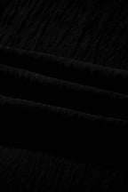 Color black Solid Color Textured Crossed Waist Loose Pants