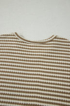 Striped Breathable Textured Knit Short 2pcs Set
