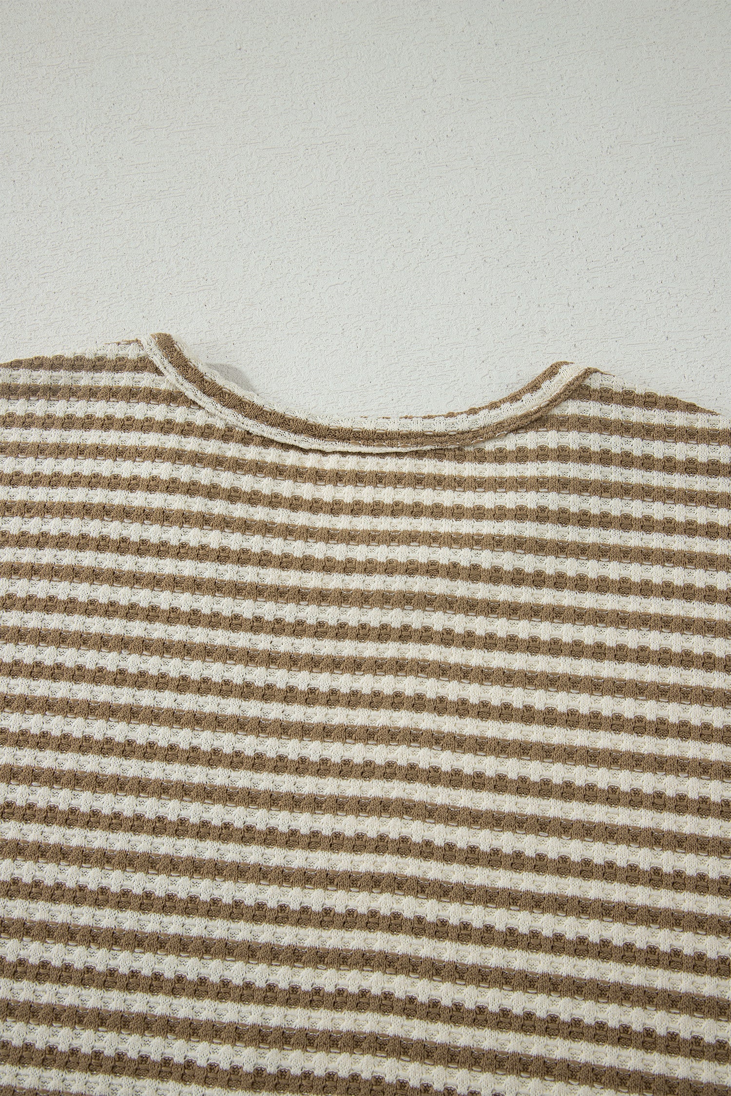 Striped Breathable Textured Knit Short 2pcs Set