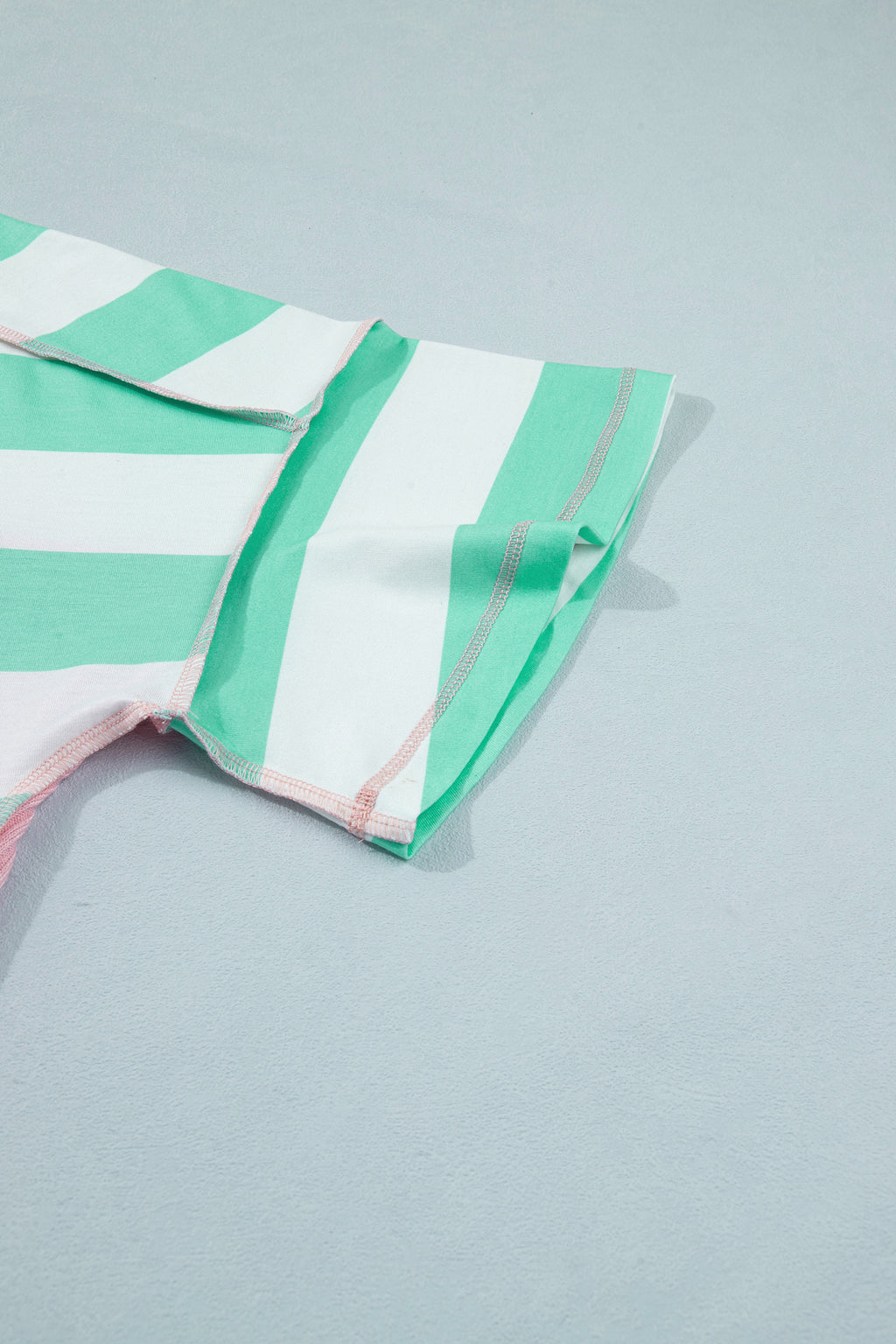 Striped Exposed Seam Ribbed Patchwork Oversized Tee