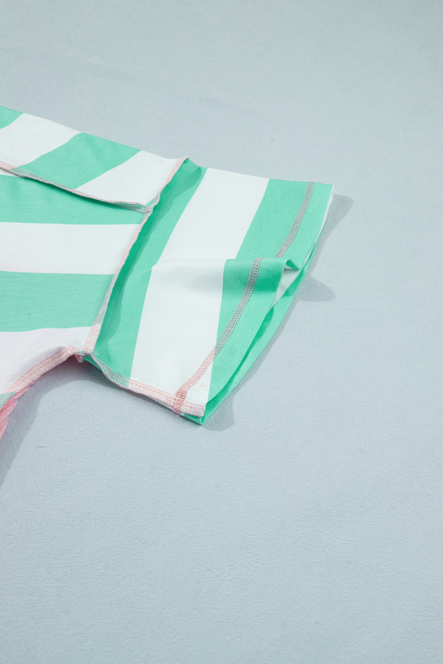 Striped Exposed Seam Ribbed Patchwork Oversized Tee