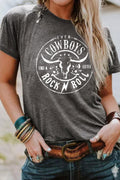Grey Western Letter Steer Head Graphic Tee