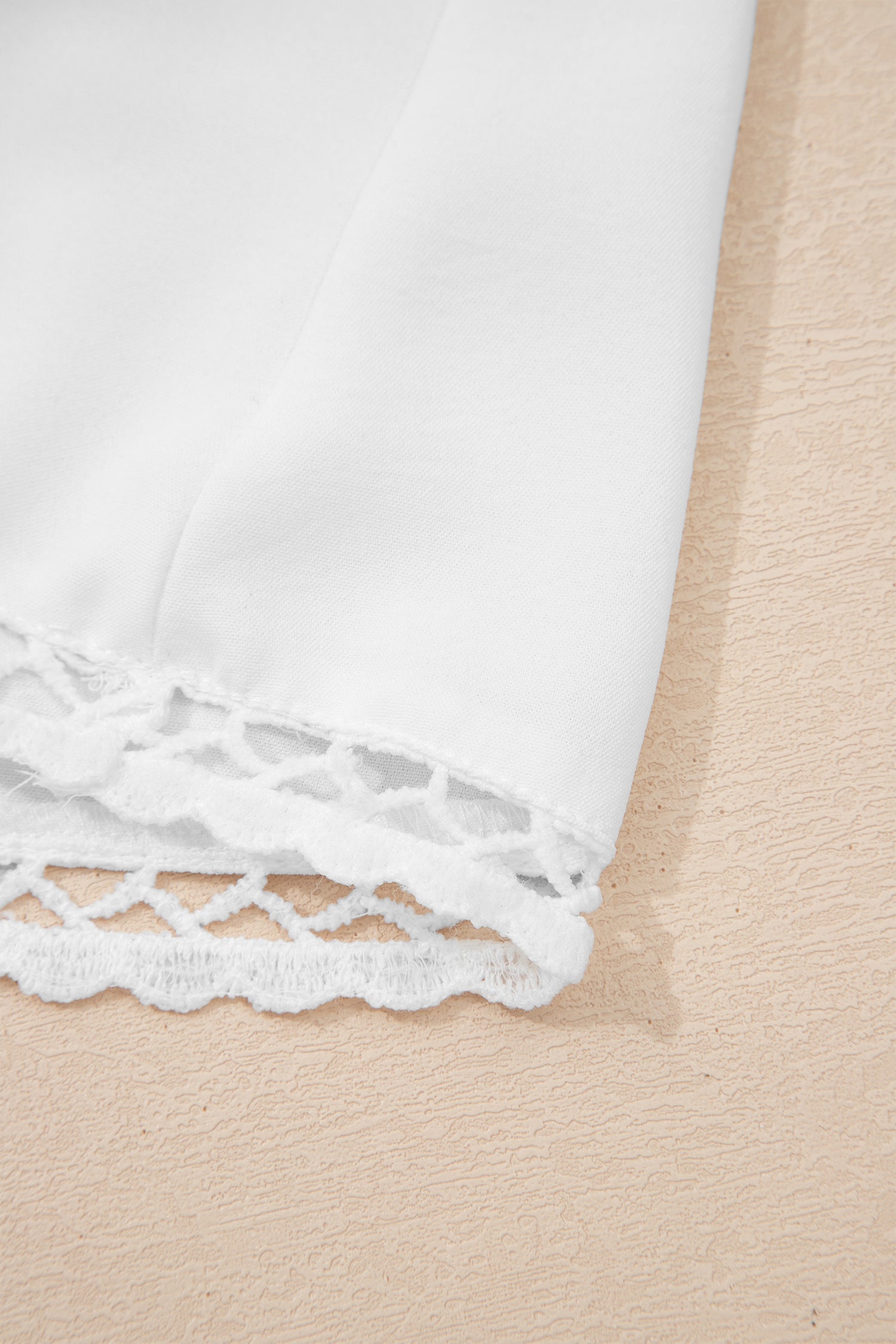 Plus Size Frilled Elastic Waist Lace Trim Boho Ruffled Shorts