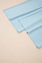 Solid Colour Ribbed Trim Short Sleeve Top Drawstring Loose Pants 2pcs Outfit