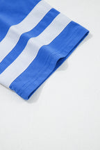 Varsity Striped Short Sleeve Crew Neck T Shirt