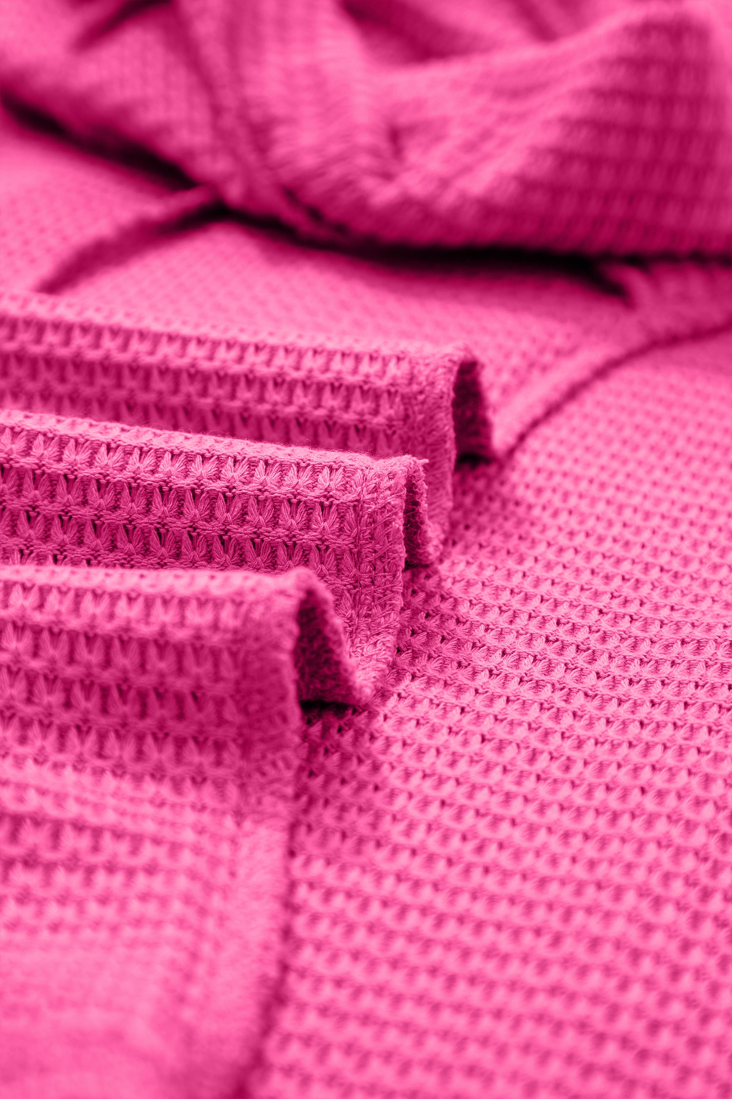 Strawberry Pink Waffle V Neck Short Sleeve Knit Top