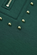 Evergreen Plus Size Glow Studded Zip up T Shirt Dress with Pockets
