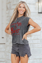Sleet Cowboy & Beer Western Graphic Mineral Wash Tank Top