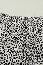 Brown Leopard Print Button Overlap Denim Shorts