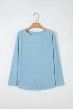 Textured Raglan Sleeve Knit Loose Top