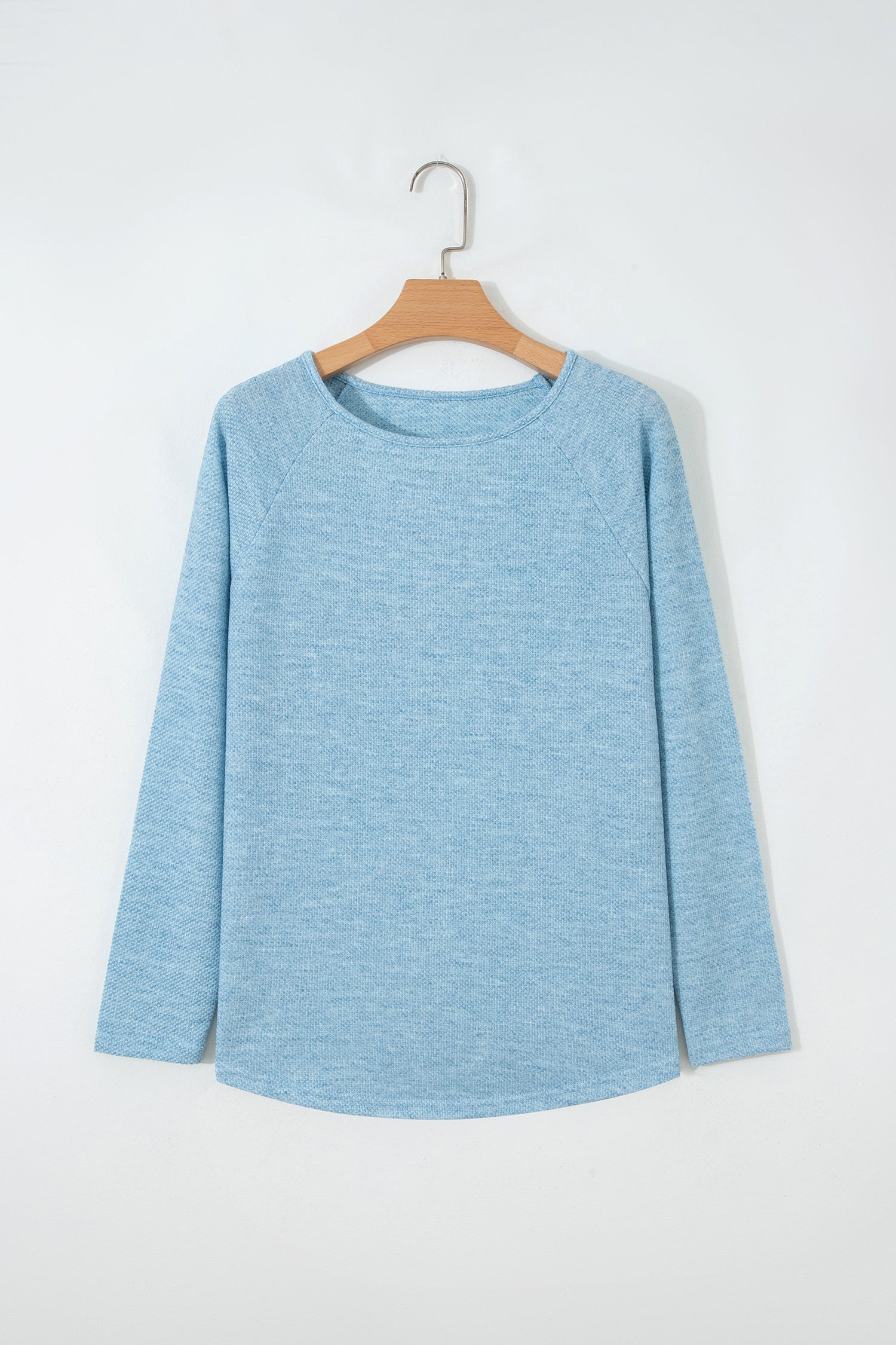 Textured Raglan Sleeve Knit Loose Top