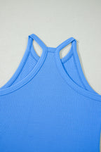 Slim Tank Top Elastic High Waist Shorts 2pcs Outfit