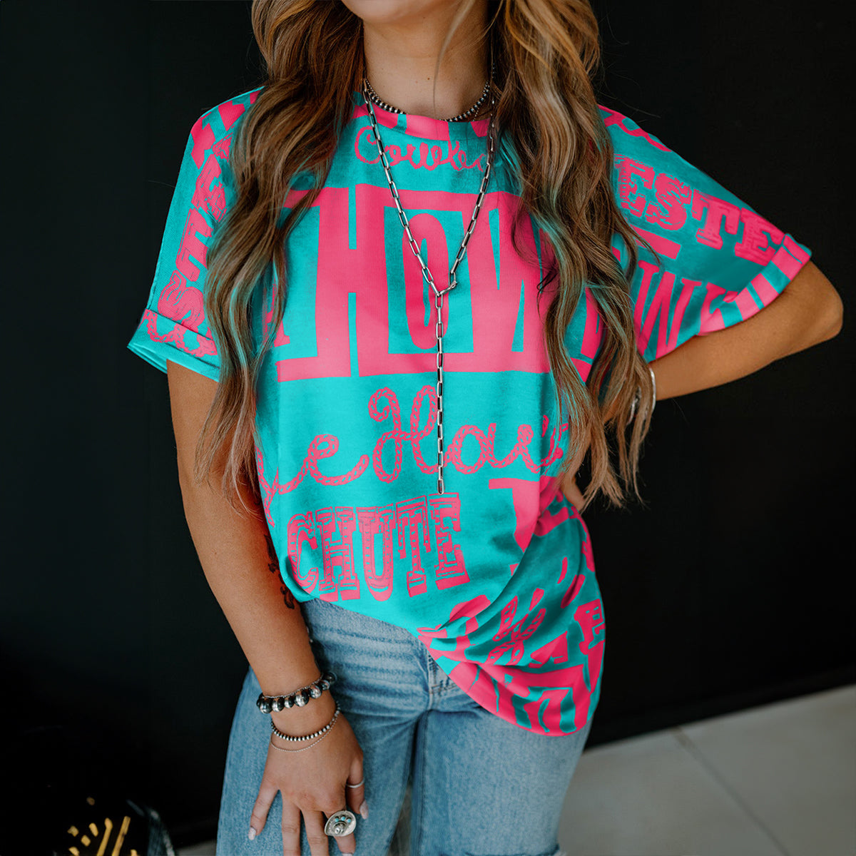 Howdy Cowboy Letter Printed Western Fashion Tee