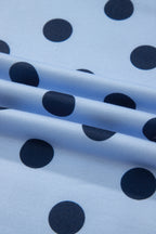 Color Block Trim Polka Dot Casual Tee
