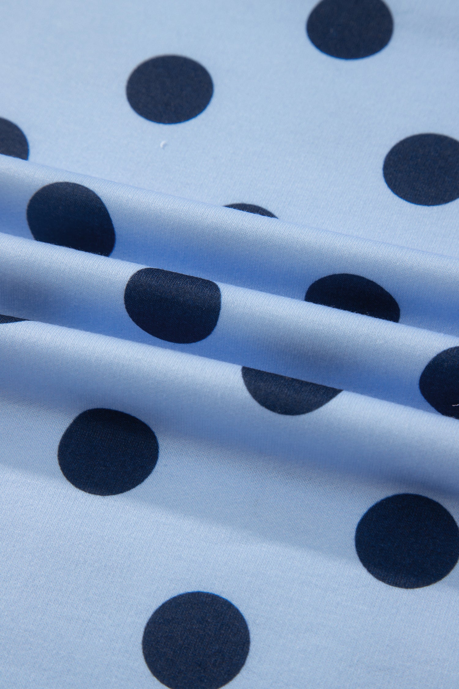Color Block Trim Polka Dot Casual Tee