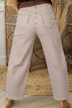 Striped Casual Barrel Jeans