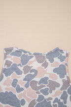 Multicolour Retro Camouflage Print Oversize Tank Top