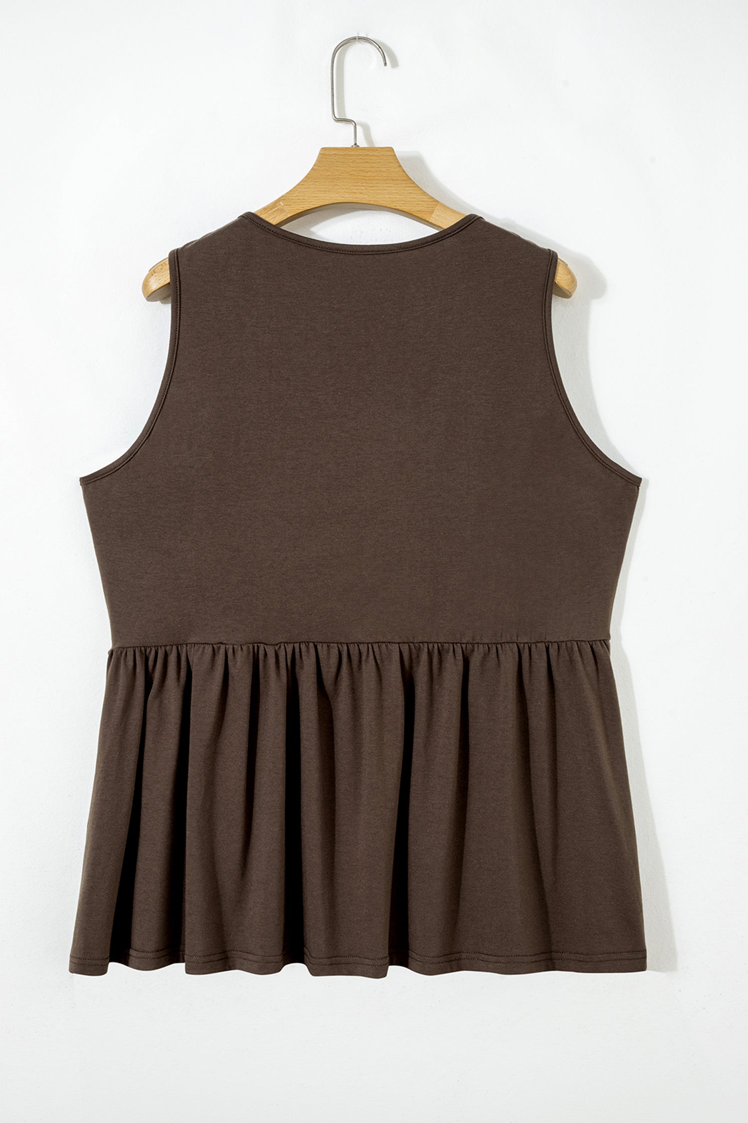 Plus Size Solid Color Bow Tie Peplum Tank Top