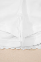 Plus Size Frilled Elastic Waist Lace Trim Boho Ruffled Shorts