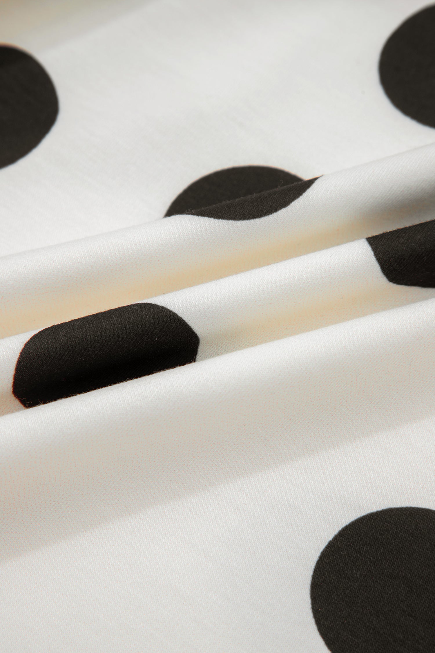 Polka Dot Printed Long Sleeve Flared Mini Dress