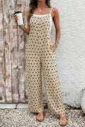 Floral Print Spaghetti Straps Loose Pocketed Jumpsuit