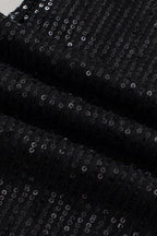 Black Sequin Wide Leg Pants