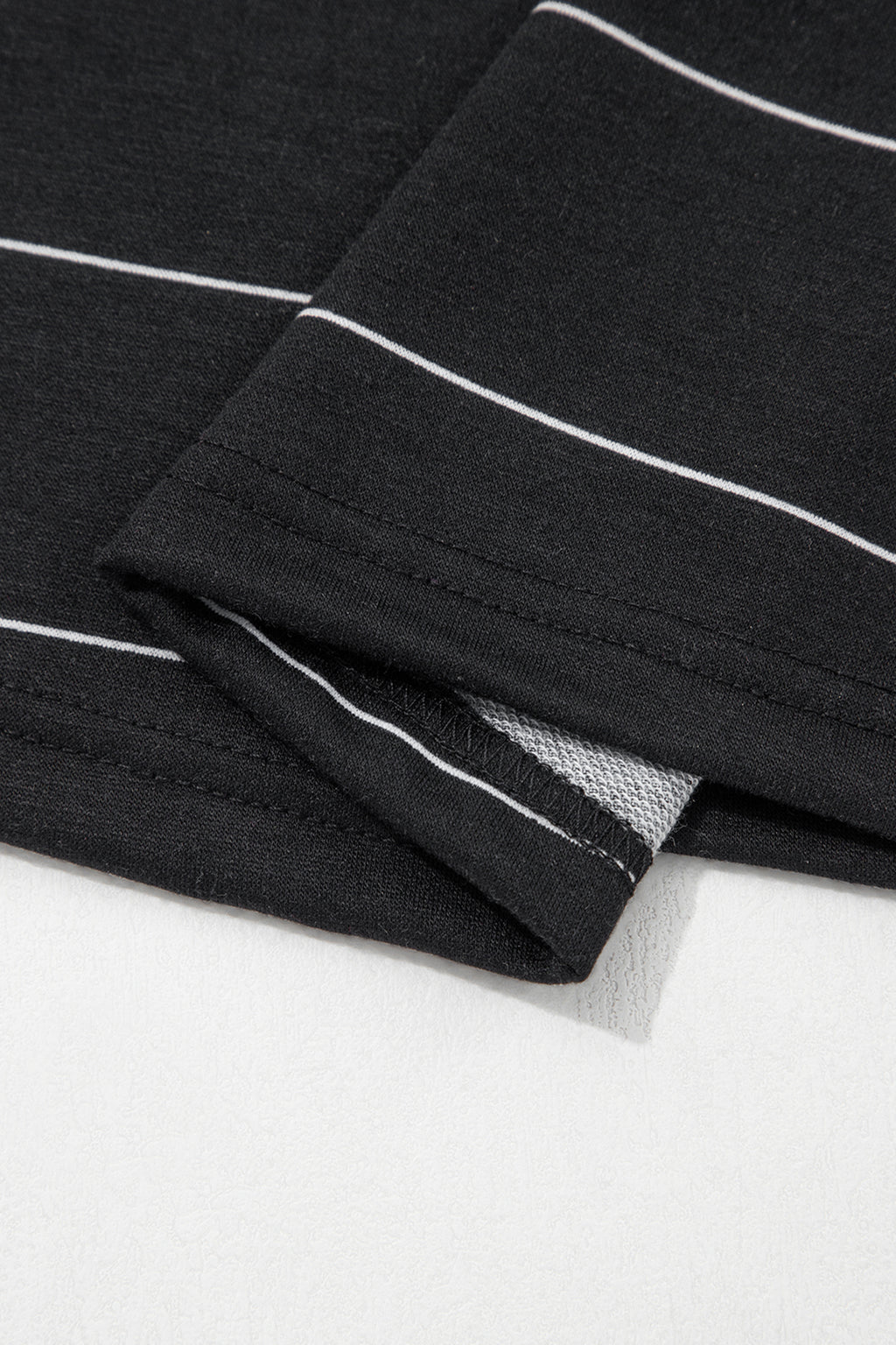 Striped Half Sleeve Tee Drawstring Shorts 2pcs Set