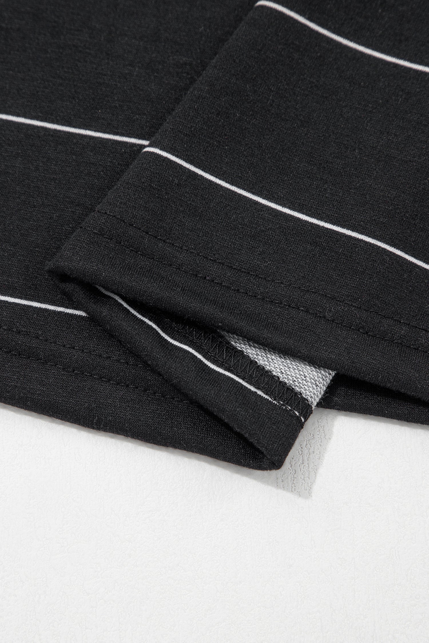 Striped Half Sleeve Tee Drawstring Shorts 2pcs Set