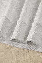 Light Grey Exposed Seam Detail Mock Neck Tee
