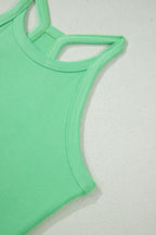 Slim Tank Top Elastic High Waist Shorts 2pcs Outfit