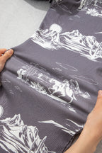 Grey Wild West Riding Vintage Printed Shift Jeans