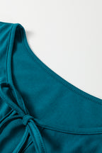 Plus Size Solid Color Bow Tie Peplum Tank Top