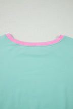 Color Block Edge Drop Shoulder T Shirt and Skort 2Pcs Set