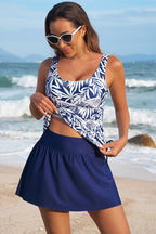 Scoop Neck Adjustable Tankini and Matching Skort Bathing Suit