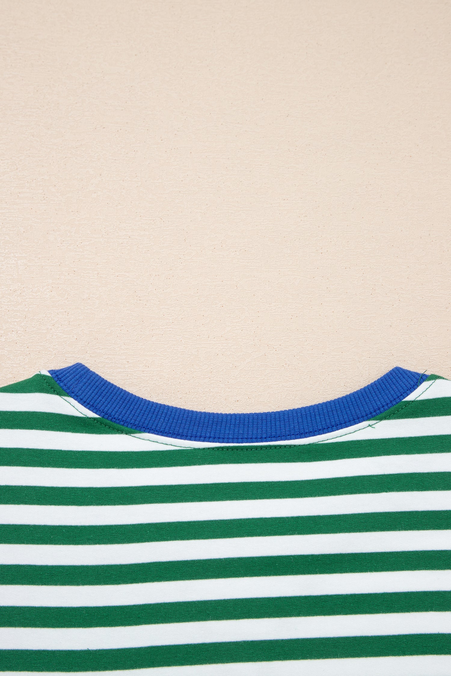 Striped Drop Shoulder Boxy Casual Terry Short Set