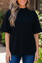 Solid Colour High Neck Oversize Tee