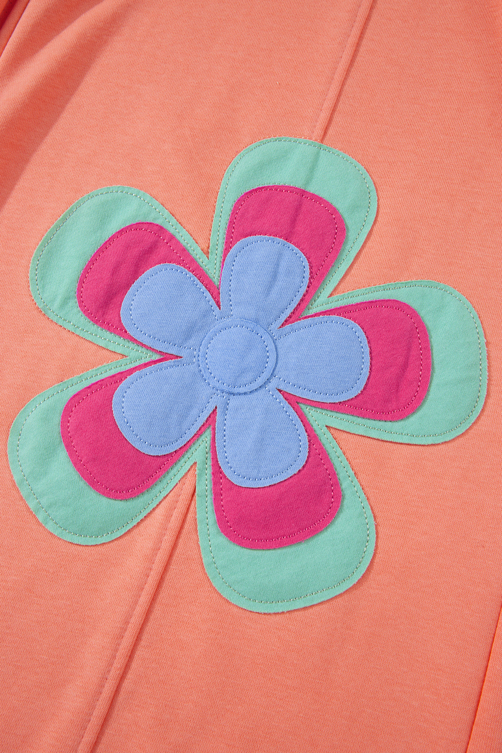 Colour Block Flower Patchwork Drawstring Contrasted Elastic Waist Wide Leg Pants