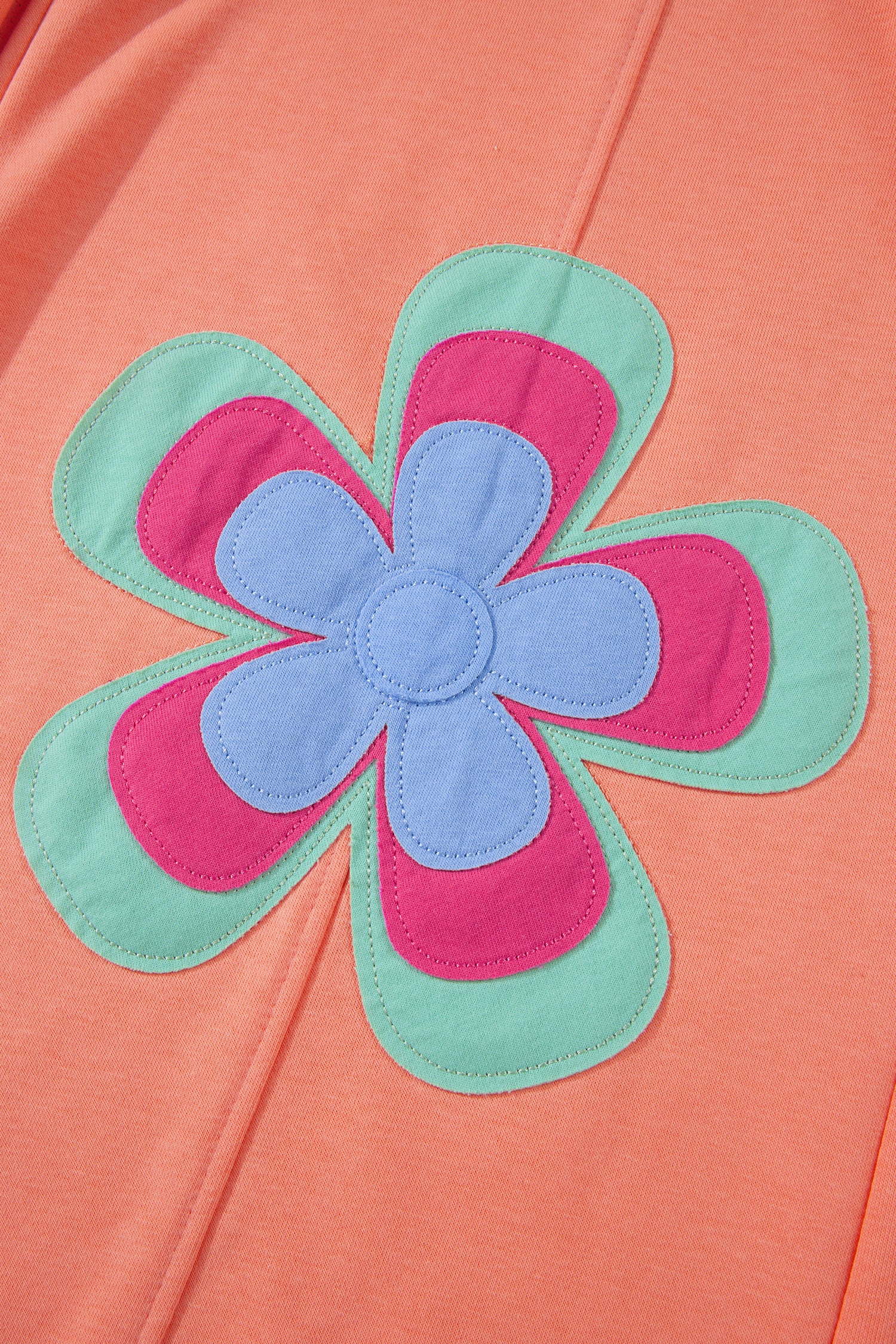 Colour Block Flower Patchwork Drawstring Contrasted Elastic Waist Wide Leg Pants