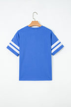 Varsity Striped Short Sleeve Crew Neck T Shirt