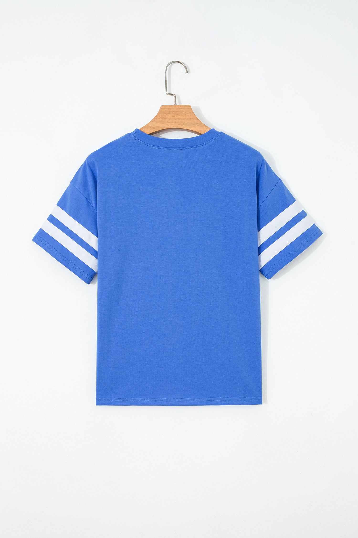 Varsity Striped Short Sleeve Crew Neck T Shirt