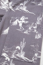 Grey Wild West Riding Vintage Printed Shift Jeans
