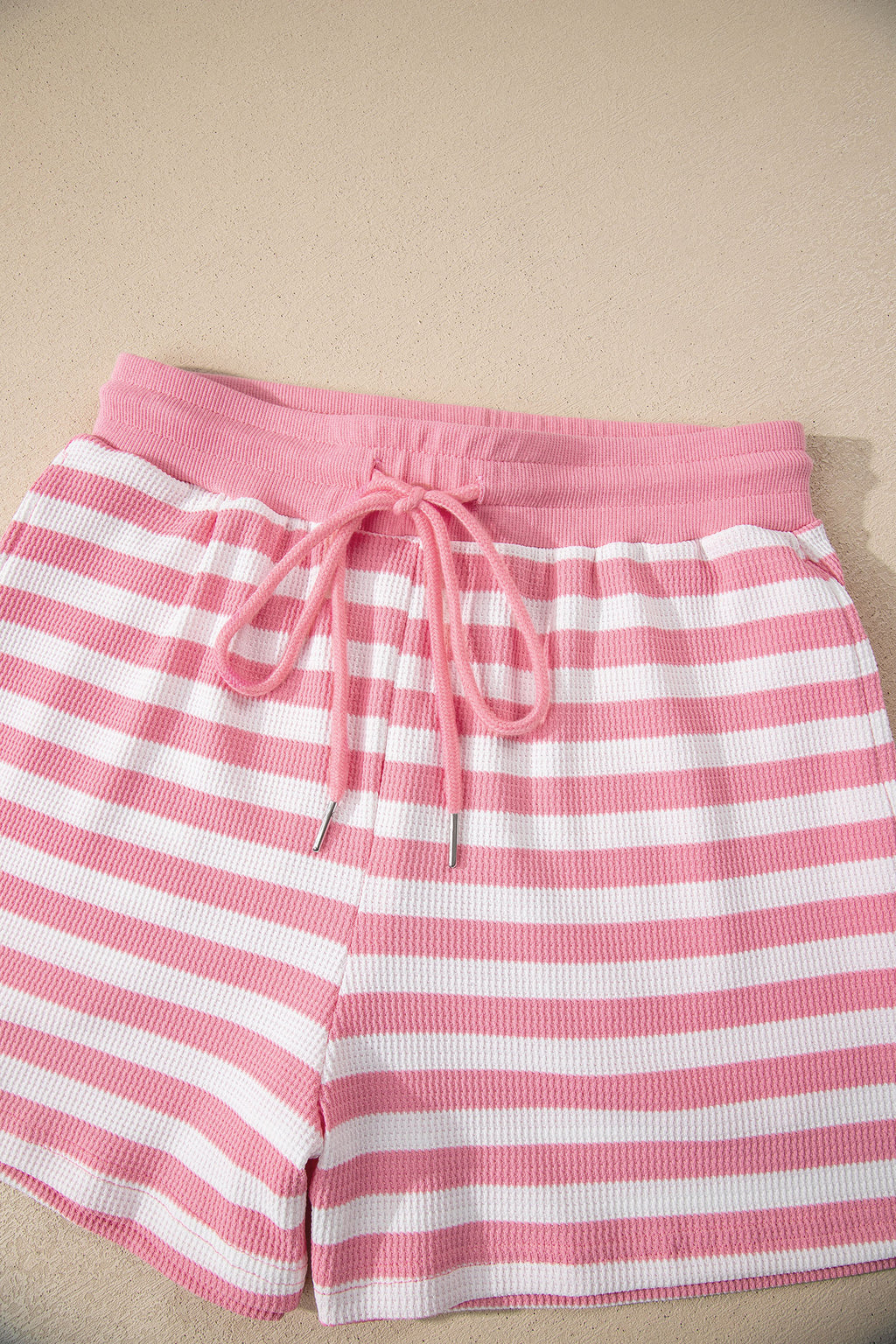 Striped Puff Short Sleeve T Shirt Matching Shorts Set