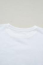 White Solid Color Dropped Shoulder Long Sleeve Top