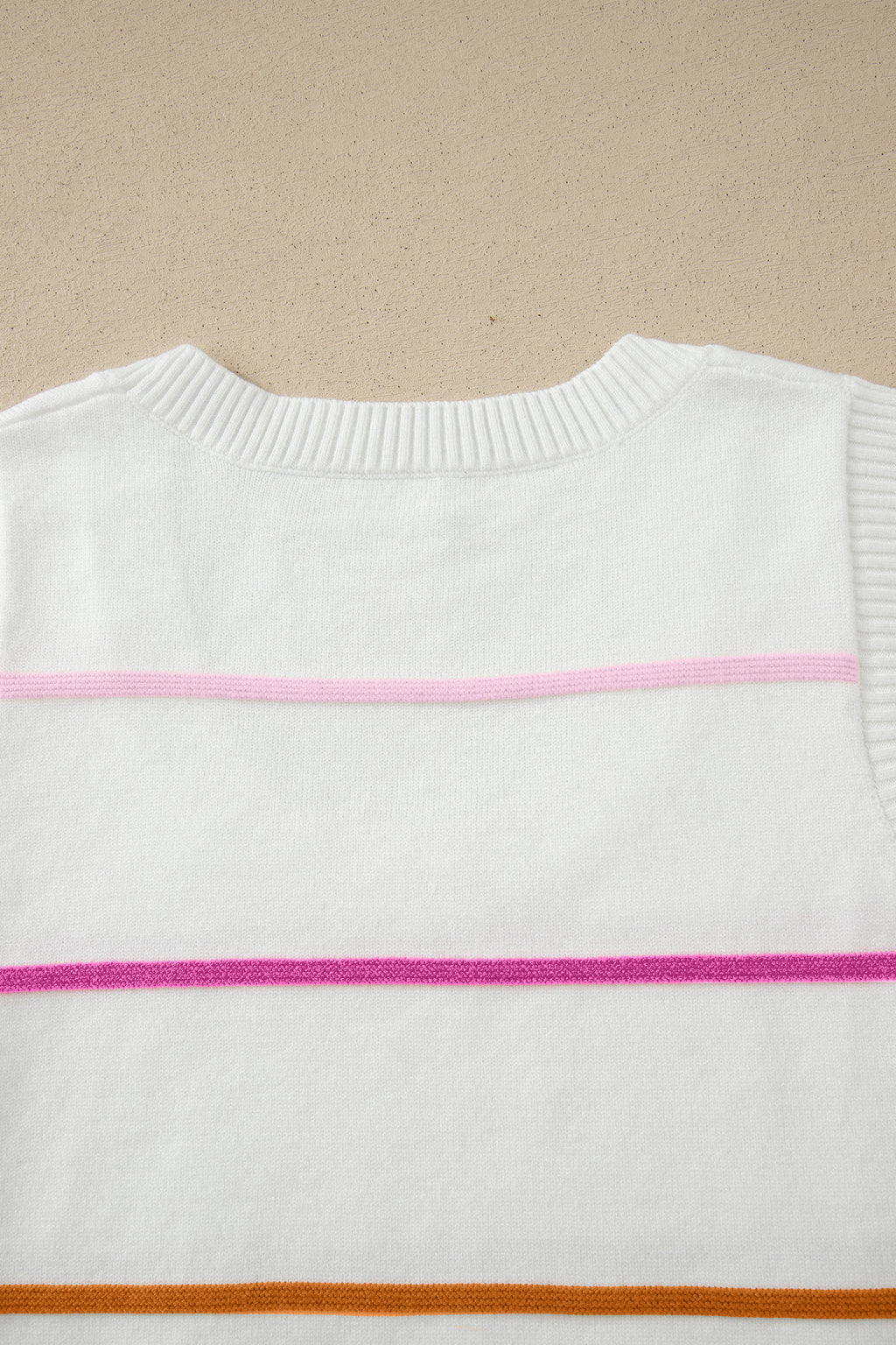Striped Round Neck Knitted Sweater Tank