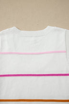 Striped Round Neck Knitted Sweater Tank