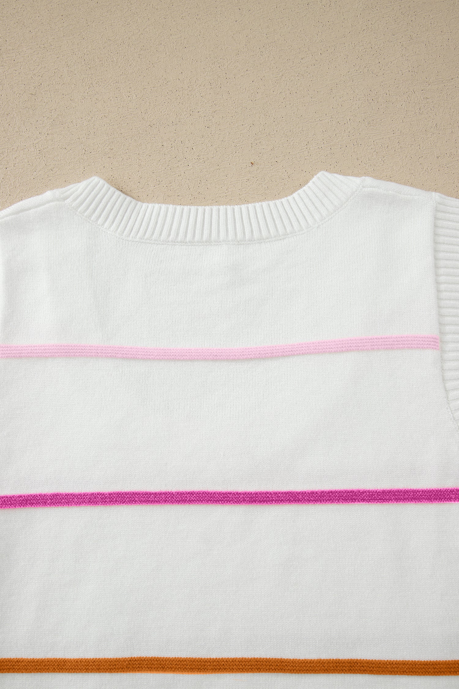 Striped Round Neck Knitted Sweater Tank