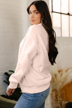 Oversize Blessed Embroidered Mock Neck Sweatshirt