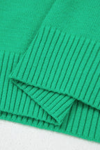 Solid Color Ribbed Trim Round Neck Ruffle Short Sleeve Sweater