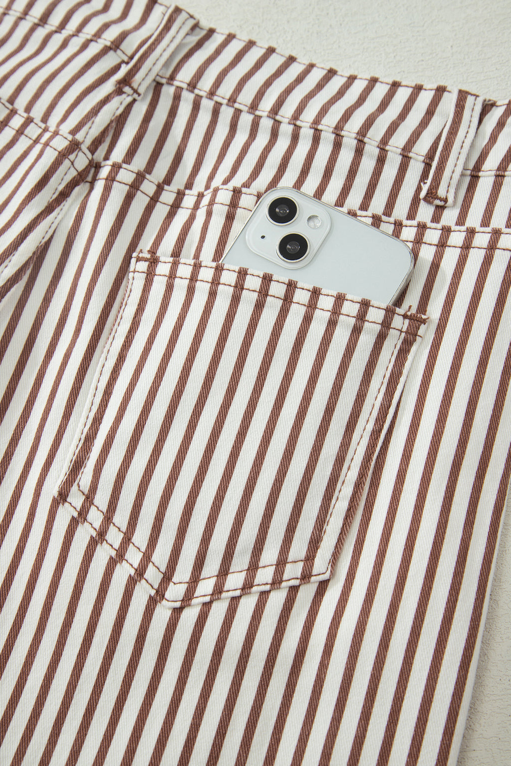 Striped Casual Barrel Jeans